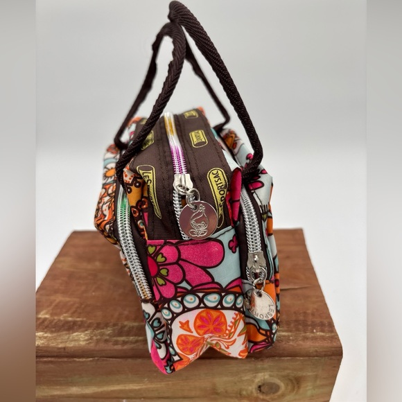 Tokidoki LeSportsac Mini Handbag Psychedelic Florals With Brown Handles - Picture 2 of 8